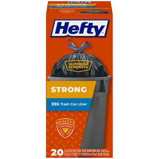 Hefty Strong 33 Gallon Extra Large Trash Drawstring Bags