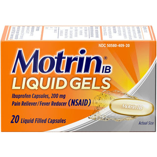 Motrin IB Liquid Gels, Ibuprofen 200 Mg, Pain Reliever & Fever Reducer Minor Arthritis Pain, Muscular Aches, Headache, Menstrual Cramps & Backache, NSAID