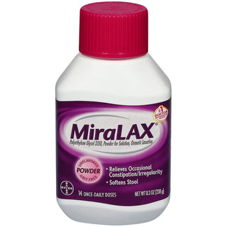 MiraLAX Laxative Powder for Gentle Constipation Relief, Unflavored – 14 Doses