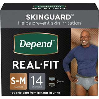 Depend Real Fit Incontinence Underwear For Men - Maximum Absorbency - Black/Gray