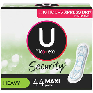 U by Kotex Security Maxi Feminine Pads, Heavy Absorbency, Unscented Super