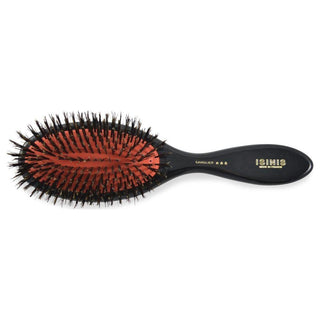 Isinis Large Root Boar Bristles Black Handle Premium Boar Bristle Hair Brush - Pneumatic hairbrush, 11 Rows, L 8.8in Model 33 38 30 83