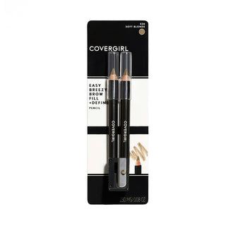 CoverGirl Easy Breezy Brow Fill + Define 520 Soft Blonde Pencil, 2 Count, .008 Oz