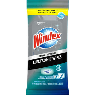 Windex Electronics Cleaner, 7 X 10, Neutral Scent, 25 Wipes