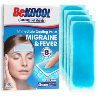 Be Koool® Cooling Relief for Migraine – Soft Gel Sheets (4 Count)