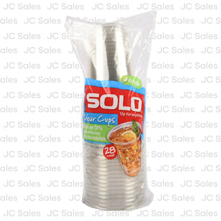 Solo Plastic Cups, Clear, 18 Ounce