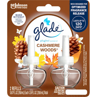Glade Scented Oil 2 Refills, Air Freshener, Cashmere Woods