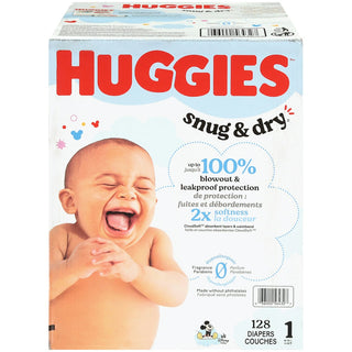 Huggies Snug & Dry Baby Diapers, Size 1 (8-14 Lbs)