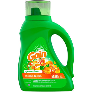 Gain Aroma Boost Liquid Laundry Detergent, Island Fresh Scent, 32 Loads, 50 Fl Oz, HE Compatible
