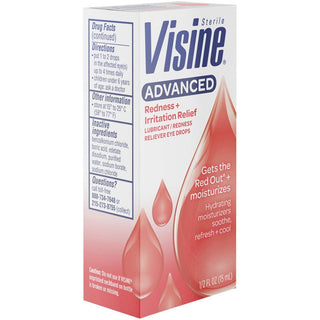Visine Advanced Redness + Irritation Relief Eye Drops, 0.5 Oz