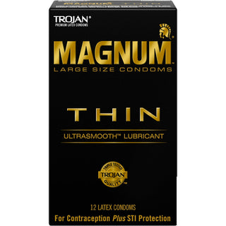 Trojan Magnum Thin Lubricated Premium Latex Condoms Large Size