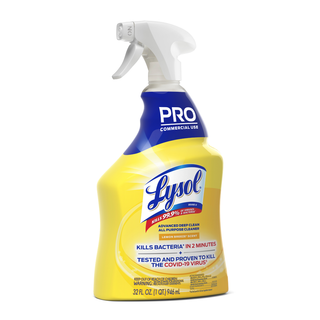Lysol Professional Brand Advanced Deep Clean All Purpose Cleaner, Lemon Breeze, 32 Oz Trigger Spray Bottle, 12/Case
