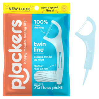 Plackers Twin-Line Dental Floss Picks (Cool Mint Flavor)