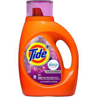Tide Plus Febreze Freshness Spring & Renewal HE Turbo Clean Liquid Laundry Detergent, 46 Fl Oz 29 Loads