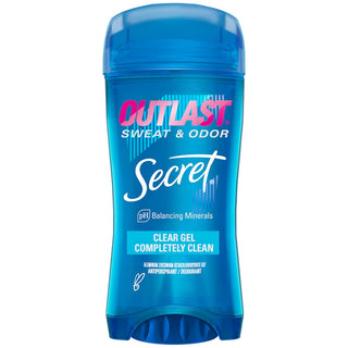 Secret Antiperspirant/Deodorant, Completely Clean, Sweat & Odor, Clear Gel 2.6 Oz