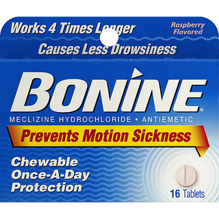 Bonine Raspberry Chewable Tablets For Motion Sickness, 16