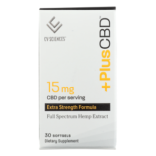 CV Sciences PlusCBD Full Spectrum Hemp Extract 15mg CBD - 30 Softgels