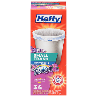 Hefty 4 Gallon Drawstring Fabuloso Scent Small Trash Bags