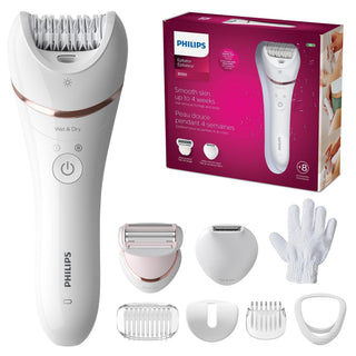 Philips Epilator Series 8000 Wet & Dry Epilator, 8 Accessories, BRE720/14