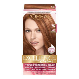 Excellence L'Oreal Paris Creme Red Penny #7R Warmer Hair Color 1
