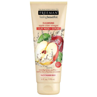 Freeman Facial Apple Cider Vinegar Foaming Clay Mask Plus Scrub, 6 Oz