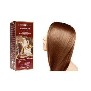 Surya Brasil Henna Cream Semi Permanent Hair Color Golden Brown 2.37 Oz
