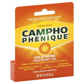 Campho-Phenique Cold Sore Treatment, Medicated, Maximum Strength, Original Gel Formula 0.23 Oz