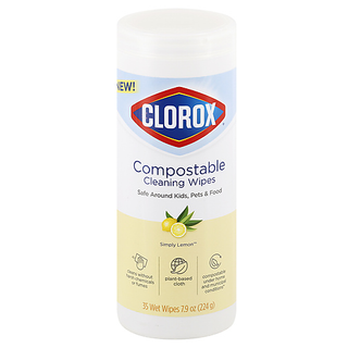 Clorox Cleaning Wipes, Simply Lemon, Compostable