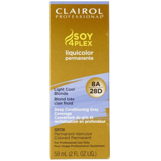 Clairol Professional Soy4Plex 8A/28D Light Cool Blonde LiquiColor Permanent Hair Color