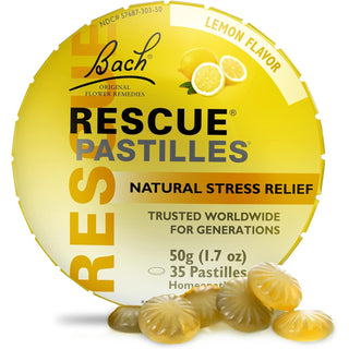 Bach Original Flower Remedies Rescue Lemon Flavor Natural Stress Relief 35 Pastilles