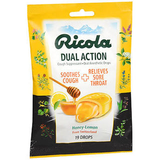 Ricola Dual Action Honey Lemon Cough Suppressant Drops