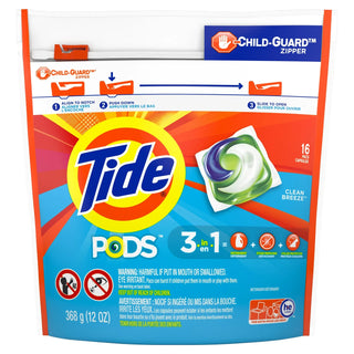 Tide PODS Clean Breeze Scent Laundry Detergent 16 Pacs
