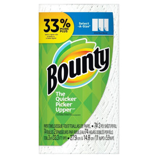 Bounty Paper Towels, Select A Size, White, 2 Ply