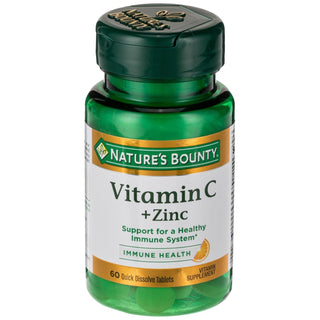 Nature's Bounty Vitamin C Plus Zinc, 60 Quick Dissolve Tablets