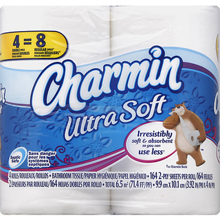 Charmin Ultra Soft Bathroom Tissue, Unscented, Double Roll, 2 Ply