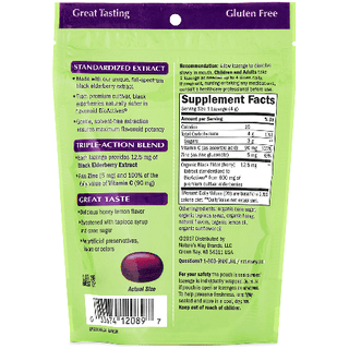 Nature's Way Sambucus Elderberry Zinc Lozenges Honey Lemon Flavor 24ct