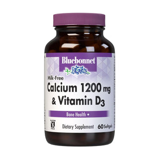 Bluebonnet Nutrition Milk-Free Calcium 1,200 Mg Plus Vitamin D3 400 IU, 60 Softgels