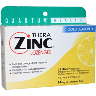 Quantum Health Cold Season Thera Zinc Lozenges - Lemon, 24 Loz, (Quantum)