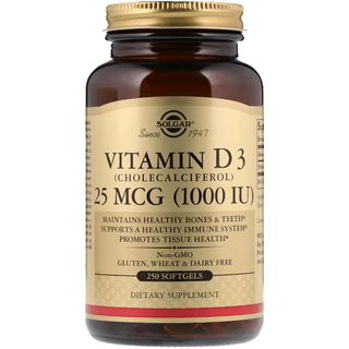 Solgar Vitamin D3 (Cholecalciferol) 25mcg (1000 IU) 250 Softgels