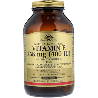 Solgar Vitamin E 268 mg (400 IU) 250 Alpha Softgels