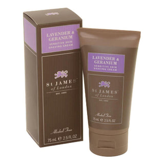 St James of London Lavender & Geranium Shave Cream Tube, 2.5oz