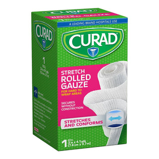 Curad Conforming Rolled Gauze – 3" x 4.1 Yards, Sterile Wound Dressing, 1 Each