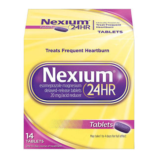 Nexium 24HR Delayed Release Heartburn Relief Tablets, Esomeprazole Magnesium Acid Reducer, 20 Mg