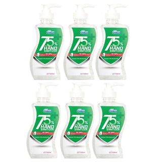 Cleace 6PK 500ml 75% Alcohol Hand Sanitiser Anti-Bacterial Travel Gel Hygiene