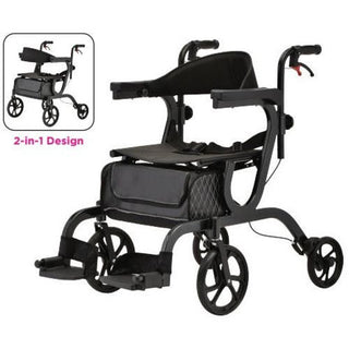 Nova Joy Gemini Hybrid 2-In-1 Walker Rollator & Transport Chair