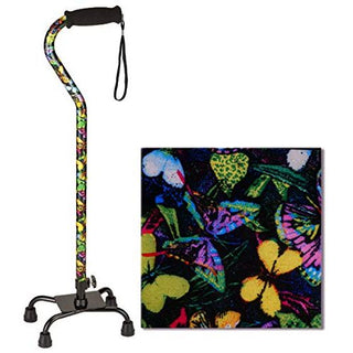 Nova Designer Quad Cane With Butterflies