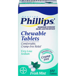 Phillips Genuine Fresh Mint Chewable Tablets 100 Ct Box