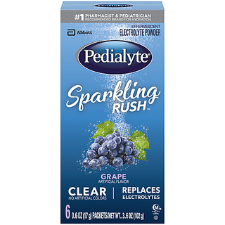 Pedialyte Sparkling Rush Electrolyte Powder, Effervescent, Clear, Packets, Grape