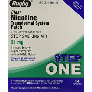 Rugby Nicotine Transdermal System Step 1 - 21 mg / 24 Hour Patches (14 Count)