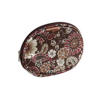 Harry D Koenig Small Oval Cosmetic Bag In Brown Floral